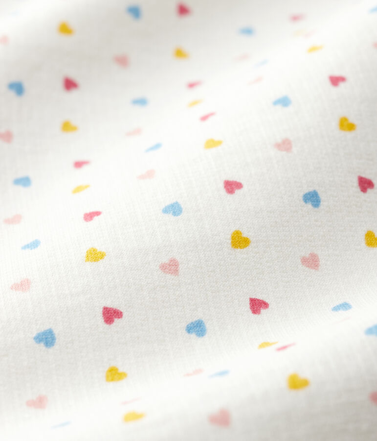 Babies' Organic Cotton Fleece Sleepsuit white/yellow/multicolor